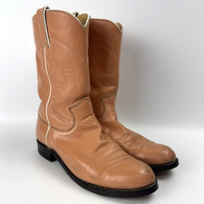 WOMENS JUSTIN WESTERN ROPER PEACH BOOTS SIZE 6.5B