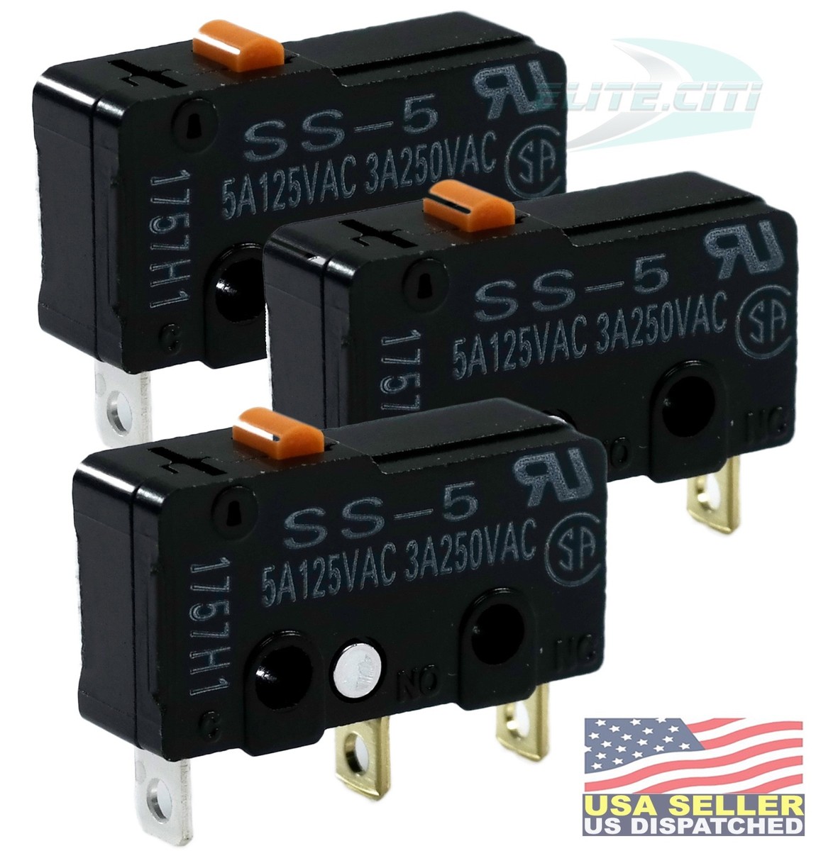 OMRON SS-5 MICRO SWITCH 5A 125VAC 3A 250VAC (Pack of 3) | eBay