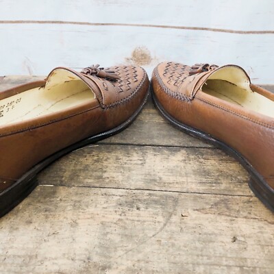 Florsheim Mens Loafer Size 9.5 Kiltie Tassel Learher Woven Cushioned Non Slip Florsheim Mens Loafer Size 9.5 Kiltie Tassel Learher Woven  main image 2