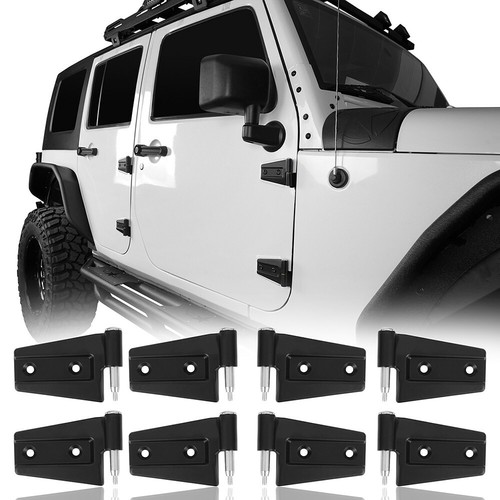 Fit 2007-2018 Jeep Wrangler JK Body Door Hinge Replacement Set Powder Coat 16pcs - Foto 2 di 13