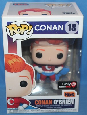 New Funko Pop Conan O'Brian Super Conan  Vinyl Figure #18 Game Stop Exclusive