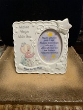PRECIOUS MOMENTS WISHES BEGIN WITH YOU PICTURE FRAME ENESCO 1998