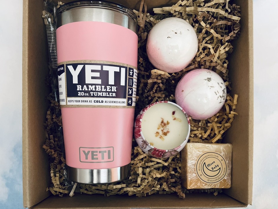 YETI tumbler 20 oz Ice Pink Bath And Body Gift Set Magslide Lid Rose ...