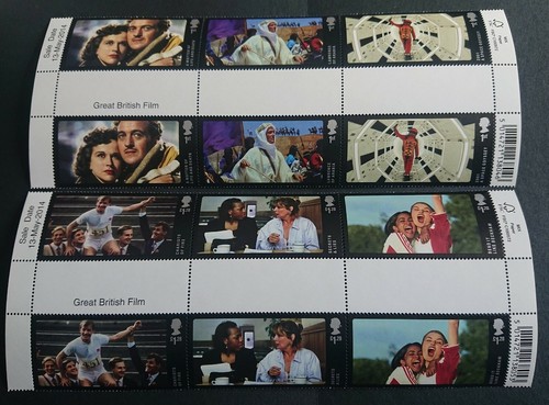 GB UM COMMEMORATIVE STAMP GUTTER PAIRS - GREAT BRITISH FILMS - 13.5.14