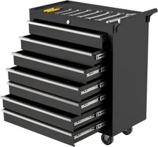 7 Drawers Rolling Tool Chest Tool Box Garage Tool Storage Cabinet w/ Wheels Key