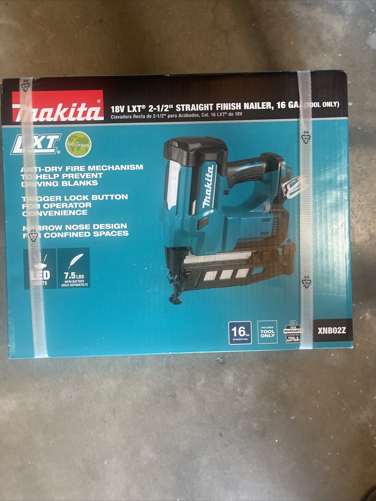 Makita XNB02Z 18V LXT Lithium-Ion Cordless Straight Finish Nailer (Body Only)