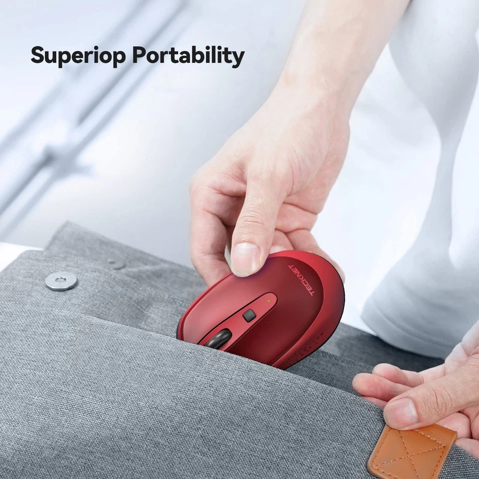 TECKNET Omni 2.4G Wireless Mouse 2000 DPI with Dongle M005 Red - Image 3 of 4