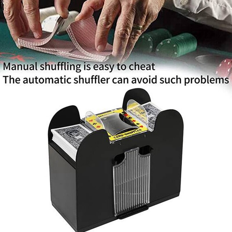 6 Deck Automatic Card Shuffler USB/Battery Operated Electric Shuffler
