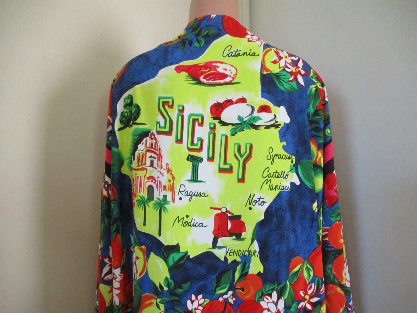 DAVID MEISTER POLYESTER FLORAL KIMONO MIDI LENGTH OPEN DUSTER TOP,  SIZE XL/ 1X