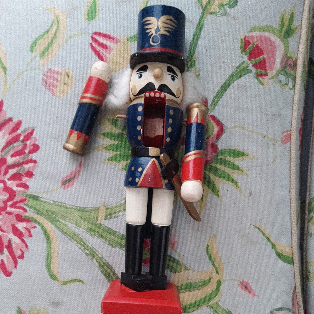 Vintage Wooden Nut Cracker Man Broken arm and mouth cracker 14