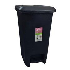 Slim Plastic Lidded Foot Pedal Waste Bin Rubbish Recycling Trash Dust Home Offic