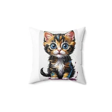 Adorable Cat Pillow, Cute Home Decor, Cat Lover Gift, Animal Cushion, Pet Decor