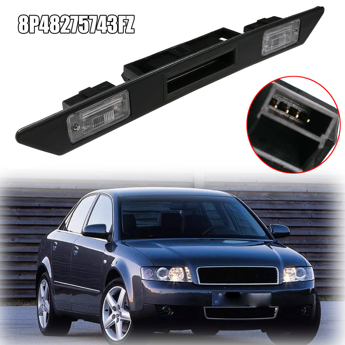 Trunk Grip License Plate Light Trim Assy For Audi A3 A4 A6 Q7 RS3