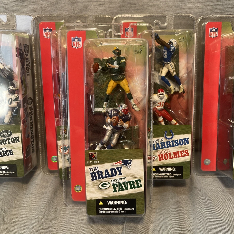 Figuras MCFARLANE 2004 NFL 3" 2 piezas. Juego de 6 Favre de arroz Brady Moss Smith completos Foto 2 de 4