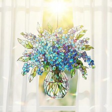 Blue Floral Spring Suncatcher Acrylic Window Decor Gift