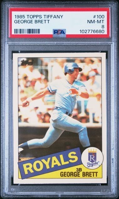 1985 Topps Tiffany #100 George Brett - PSA 8