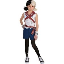 Disney Cruella Costume- Medium 8-10- Romper, Wrist Cuffs, Tights
