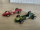 2 x VINTAGE CORGI DIECAST RACING CARS. FERRARI F1 145 & LOTUS CLIMAX. LOOK!