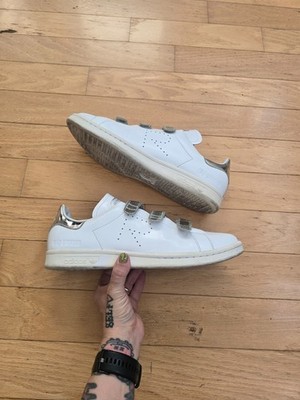 Raf Simons x Adidas | Stan Smith metallic silver sporty sneakers | MENS 10.5