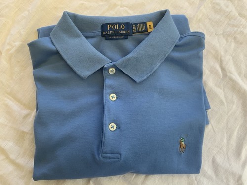Polo Ralph Lauren Prima Cotton Blue Short Sleeve Polo Shirt Size XL - Picture 1 of 6