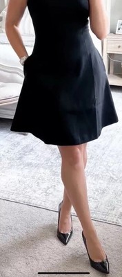 NEW SPANX Perfect Fit & Flare Stretch Dress w/Pockets Classic Black SMALL S  | eBay
