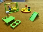 Vtg 1970's Fisher Price Little People Playground & Picnic Pieces + 3 People
