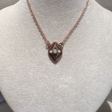 Opal Opalschmuck Perle Collier  Vintage Retro Halskette Silber 925/- vergoldet