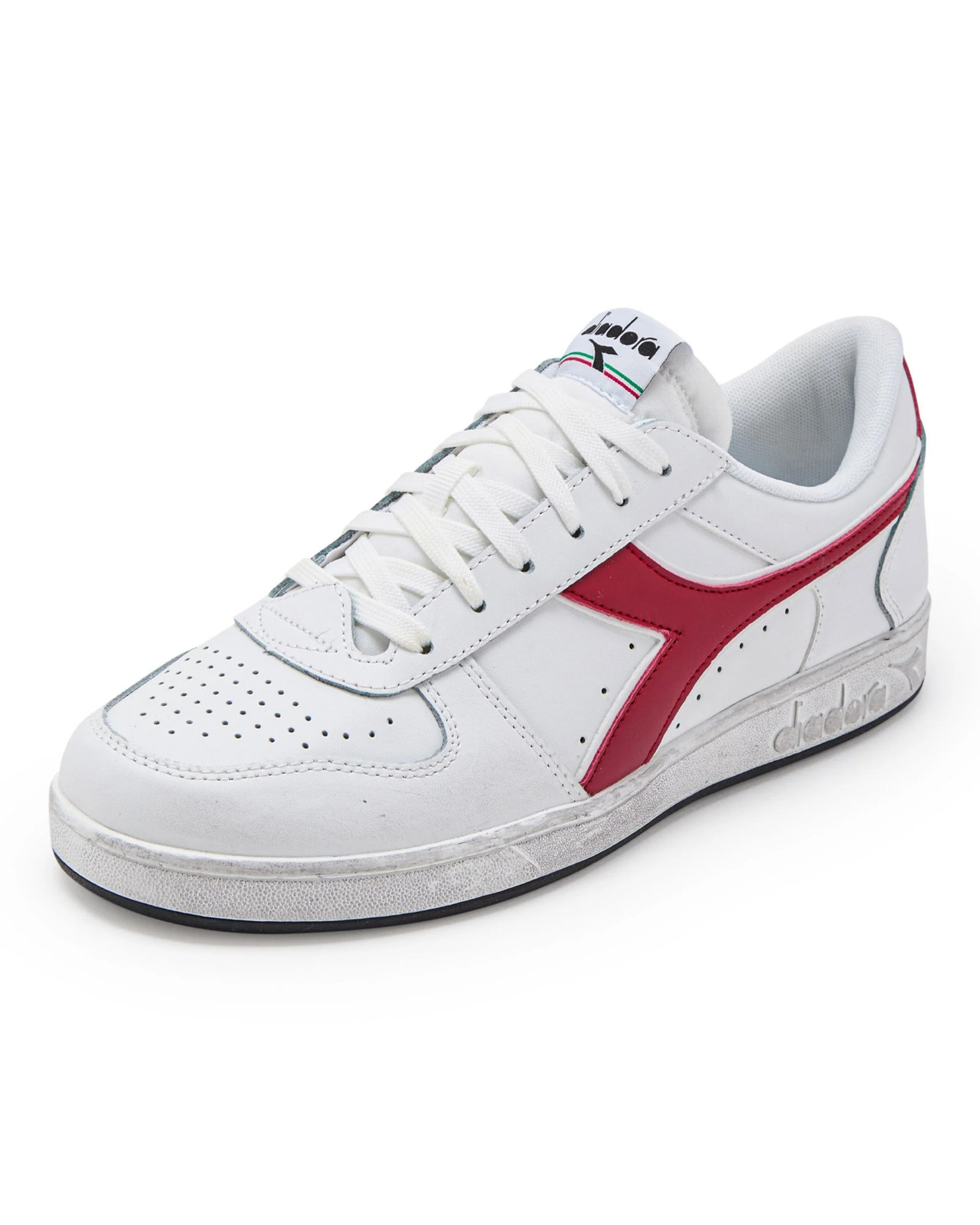 Scarpe Sneakers Diadora Magic Basket Low Icona 179296 Uomo Pelle Rosso foto 2