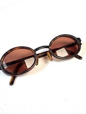 Small Oval Steampunk Spectacle Sunglass with Side Shields Tortoise Vtg Code