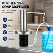 Brushed Nickel Kitchen Sink Soap Dispenser Stainless Steel Built-In Lotion Pump