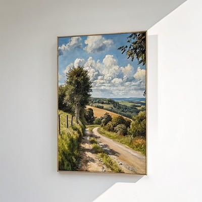 Friedliche Landschaft Wand Natur Landschaft Szene Dekor ländlich englische Felder Baum