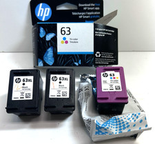 New HP 63 Tri Color Ink Cartridge NIB Plus 2 partial Black XL Black Cartridges