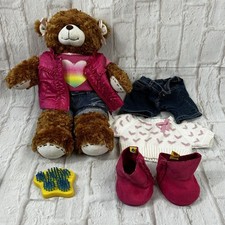 Build A Bear Girl Scouts Brown Pink Teddy Plush Vest Outfit Jean Shorts Shoes