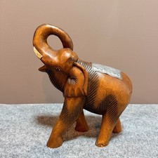 Thai Wooden Elephant Statue Hand Carved