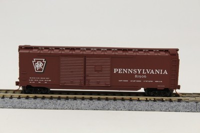 N Scale Micro-Trains 78010 50' Auto Box Car Pennsylvania PRR 81906 Red