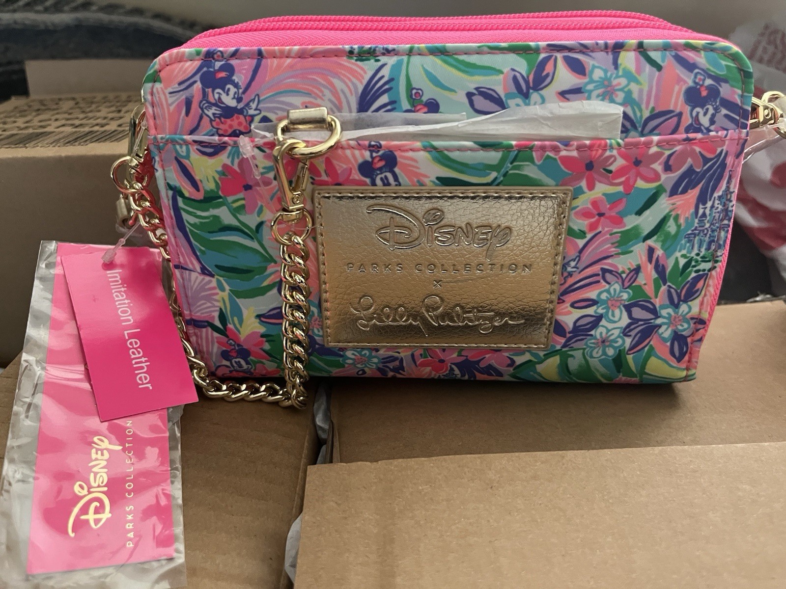 NWT Disney Parks Collection Lilly Pulitzer Crossbody Bag Purse Pink Floral Ltd
