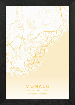 Monaco Monaco Framed Wall Art Poster Canvas Print Picture