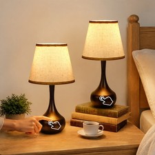17" Set of 2 Touch Table Lamp 3-Way Dimmable Fixture Living Room Bedroom Bedside