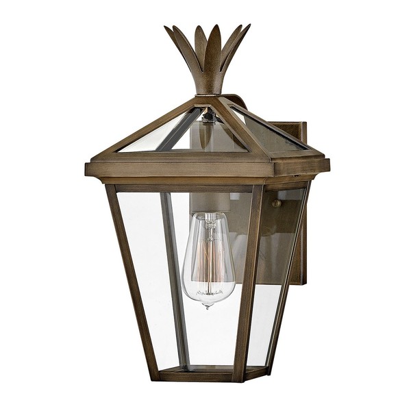 Wandlampe AußEnleuchte IP44 H: 37 Cm Glas Aluminium E27 Vintage In Bronze Antik-image