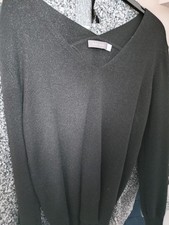 Image of Mint Velvet V neck sparkly black jumper size S