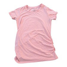 A:Glow Maternity Short Sleeve Ruched Side Crew Neck T-Shirt