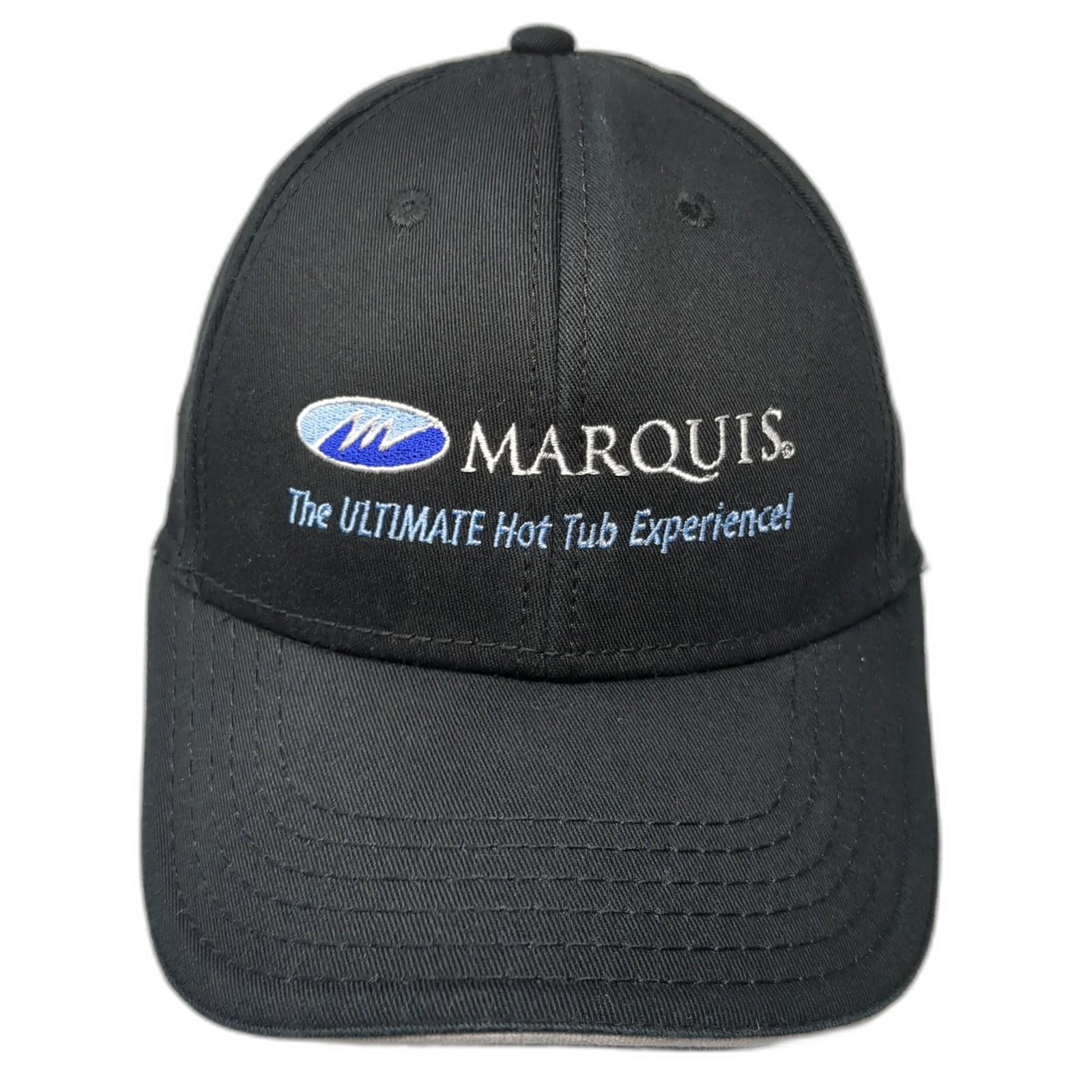 Marquis Fitted Hat Solid Black Medium Embroidered… - image 1