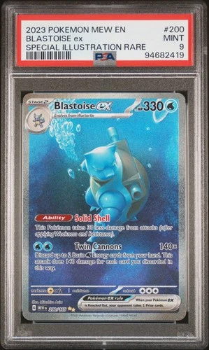 2023 POKEMON MEW EN-151 SPECIAL ILLUSTRATION RARE #200 BLASTOISE EX PSA 9