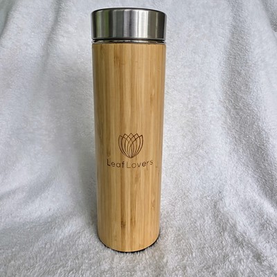 Leaf Lovers Bamboo Thermos Tea Infuser, Strainer, Insulated  Hot Cold 