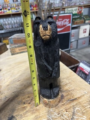 Standing Blackbear Carving Hand Carved Folk Art