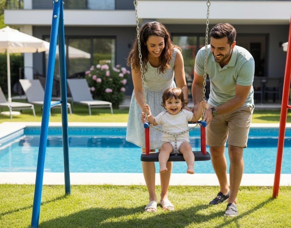 Columpio Infantil Bebé Oscilación Del Niño Silla + Cadena EN1176