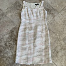 Alex Marie Beige/Pink Sleeveless Sheath Dress Size 2P Lined Pristine Condition