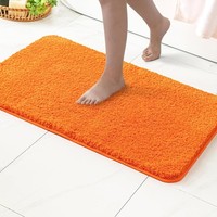 Badezimmerteppich Badematte Rutschfest Orange 40X60 Cm Weich Dusche Bad