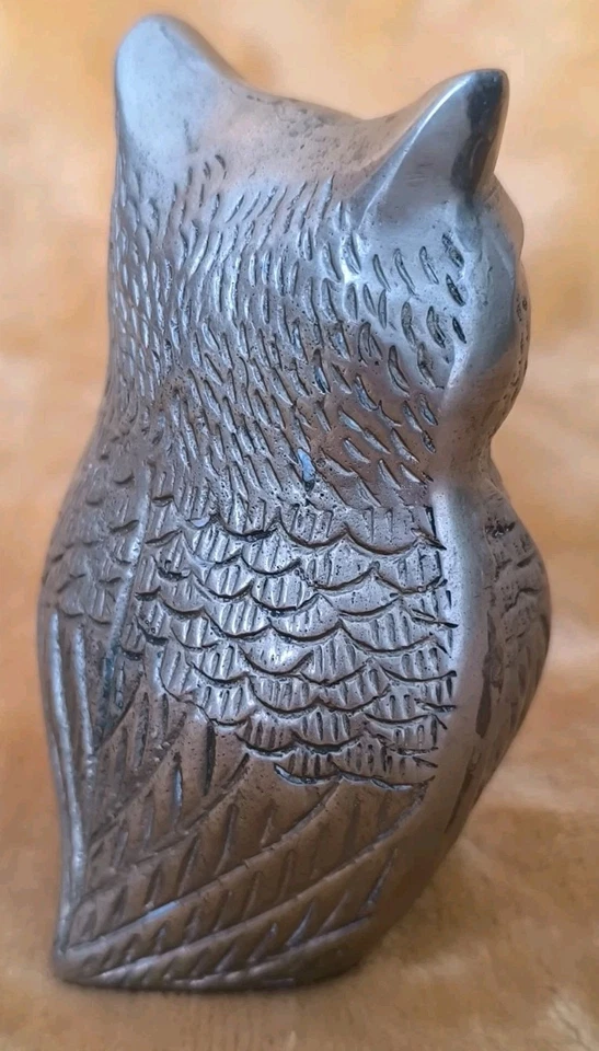 Ancienne Chouette Hibou Laiton Collection Rétro Vintage - Photo 4/4