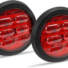 4 Inch Round Led Trailer Tail Lights 2pcs 36leds Waterproof 4 Brake Stop Red